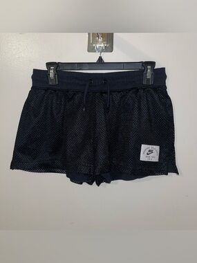 Nike Women's Black Mesh Athletic Shorts with Drawstring